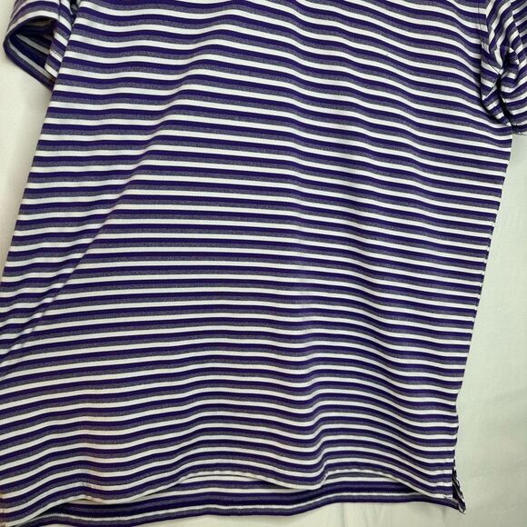 ACU Southern Tide Purple and White Striped Polo Shirt Size M - Picture 5 of 9